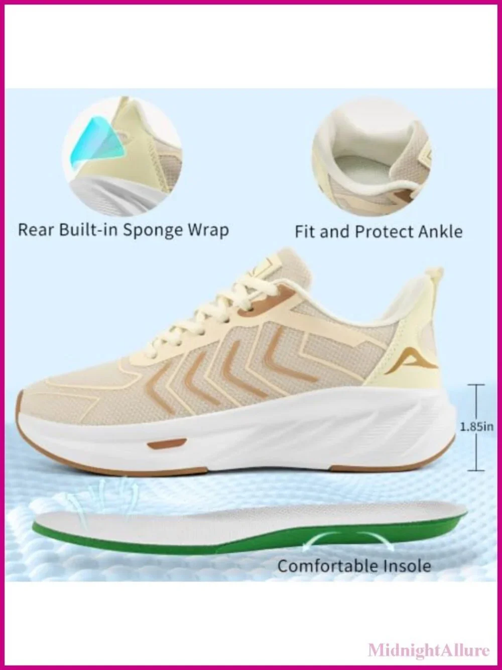 Women's Breathable Mesh Tennis Shoes Non Slip Walking Sneakers Athletic